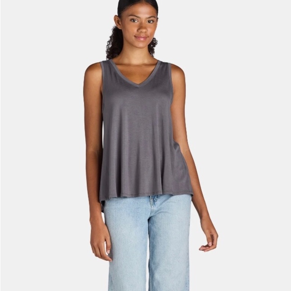 TIME and TRU Womens Tank Top Size Medium 8-10 Relaxed Fit Sleeveless Gray  New - Picture 3 of 7